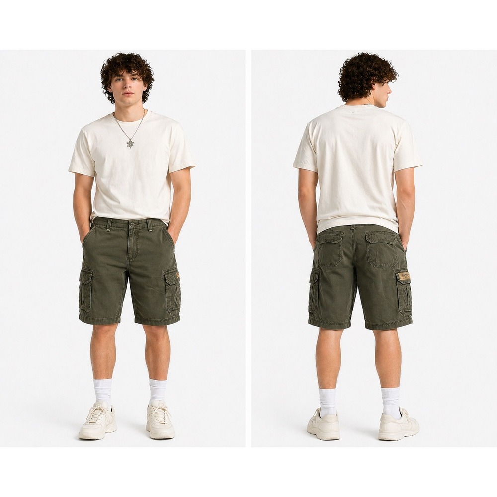 Unionbay Cargo Shorts Mens 36 Olive Green Cotton Multi‎ Pocket Rugged Gorpcore
